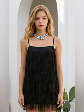 Eloquii Black Fringe Top